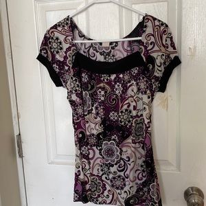 Purple flower design blouse